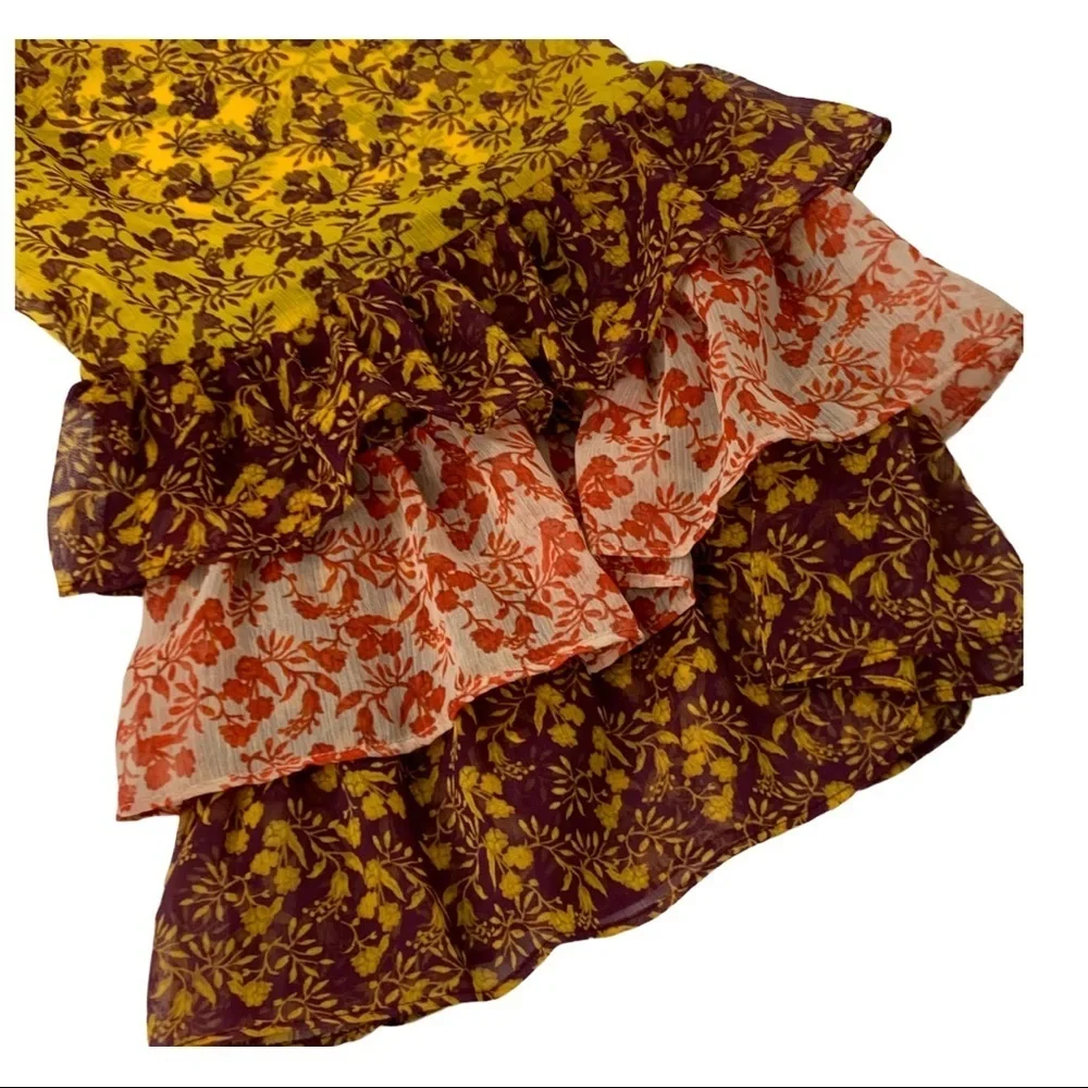 Alice + Olivia Floral Sheer Blouse - Yellow and Red - Picture 11 of 12